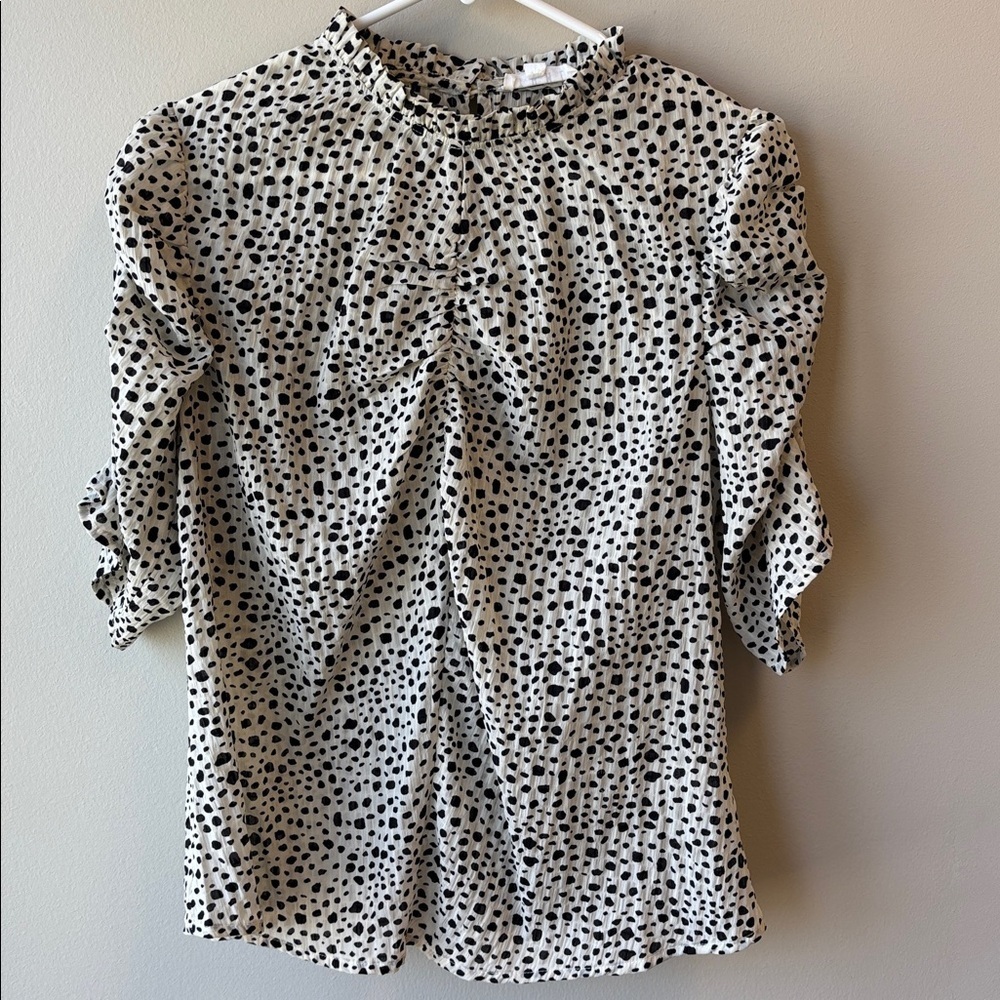 THML Cream and Black Spotted Blouse